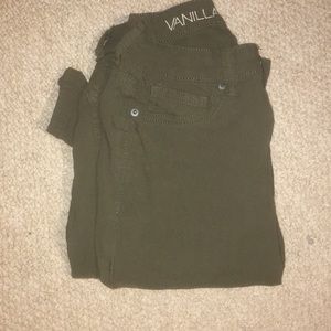 Army green skinny jeans